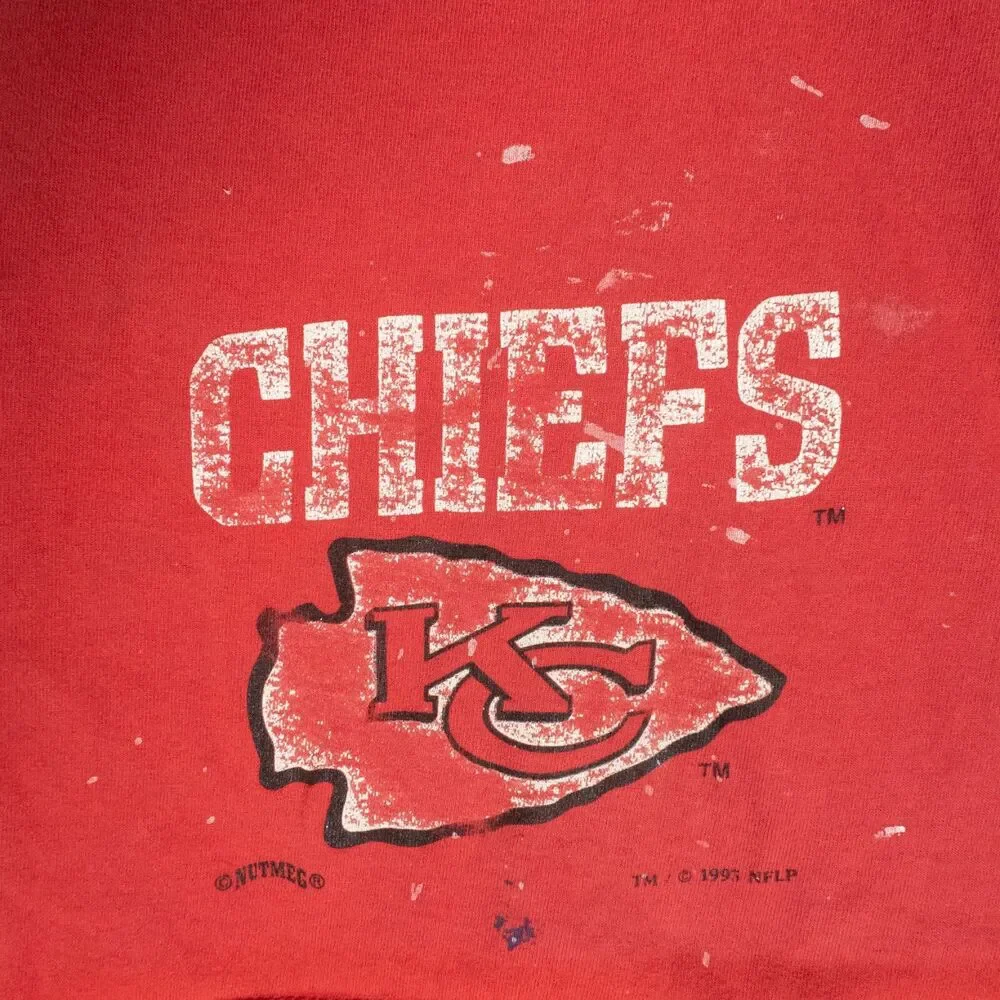 Vintage 1993 Kansas City Chiefs Nutmeg Shorts Men's Size XL Thrashed Distressed